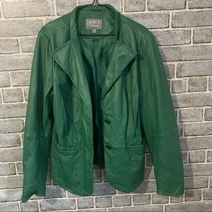 Y2K Green Leather Blazer